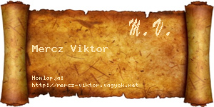 Mercz Viktor névjegykártya